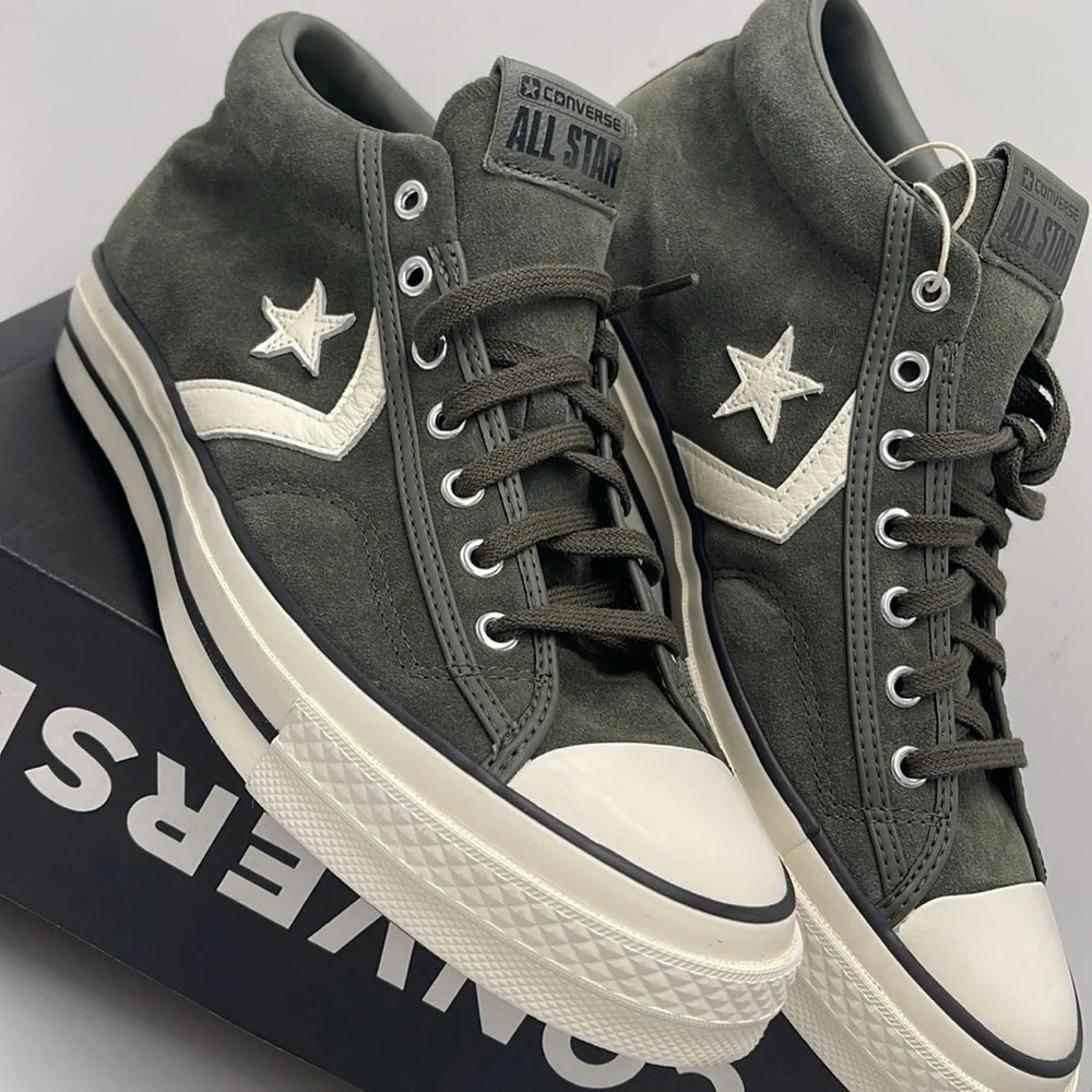 Converse Men's Black High-Top Sneakers A09463C
STAR PLAYER 76 MID CAVE GREEN - Picture 6 of 16